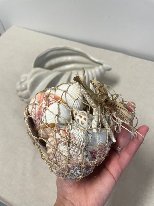 Netje met schelpen