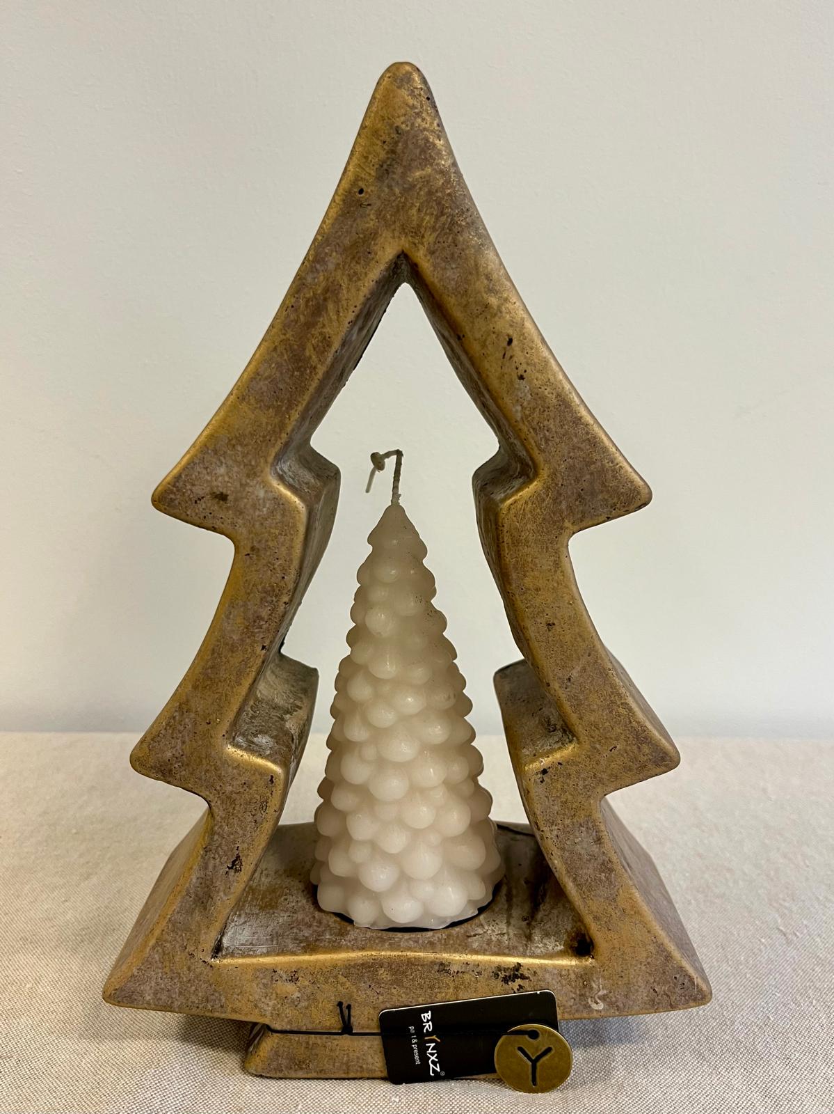 Kaarsenstandaard Kerstboom oud goud