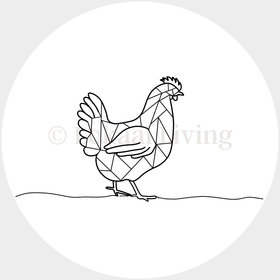 SALE muurcirkel Geometrische kip - 3mm dikte