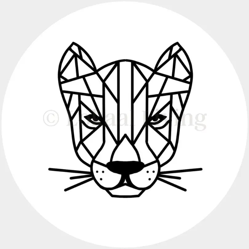 SALE muurcirkel Panter zwart/wit - 3mm dikte