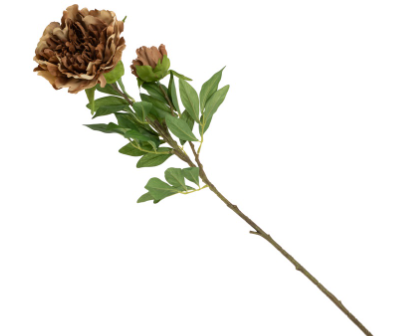 Pioenroos Bruin 95cm (kunstbloem)