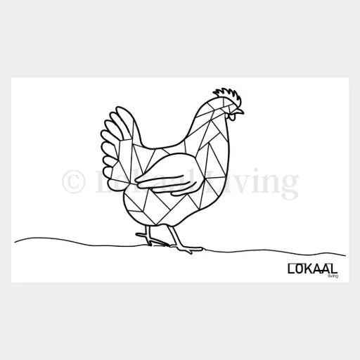 Wenskaart Geometrische kip