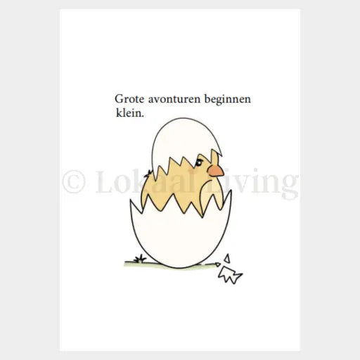 Wenskaart Grote avonturen beginnen klein