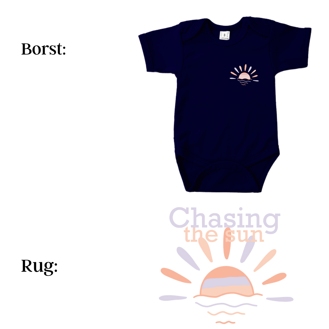 Romper - maat 56-92 - Navy - korte mouw - (ontwerp naar keuze)