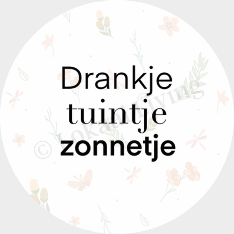 Onderzetter Drankje, tuintje zonnetje