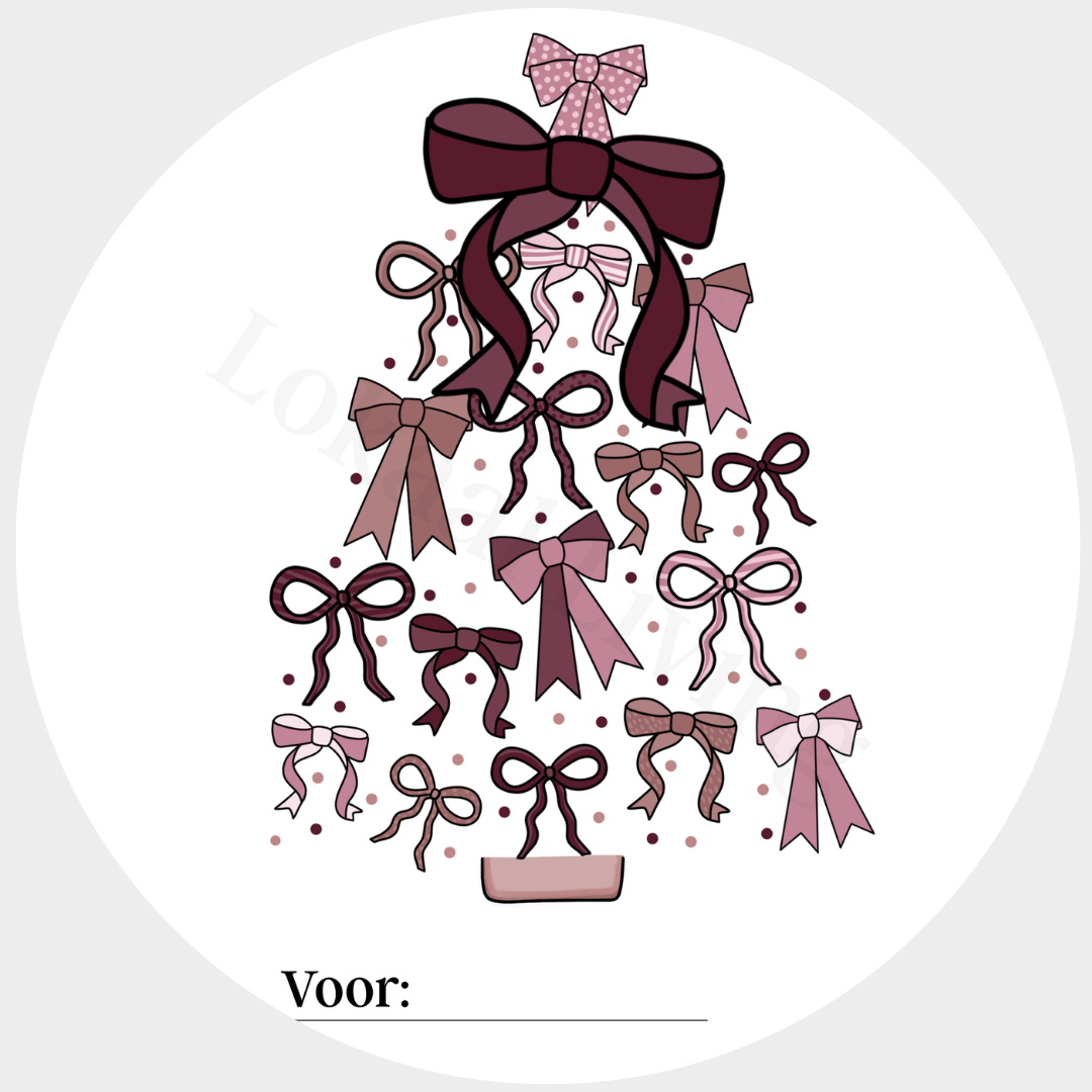 Stickerset Strikjesboom (met ruimte voor naam)
