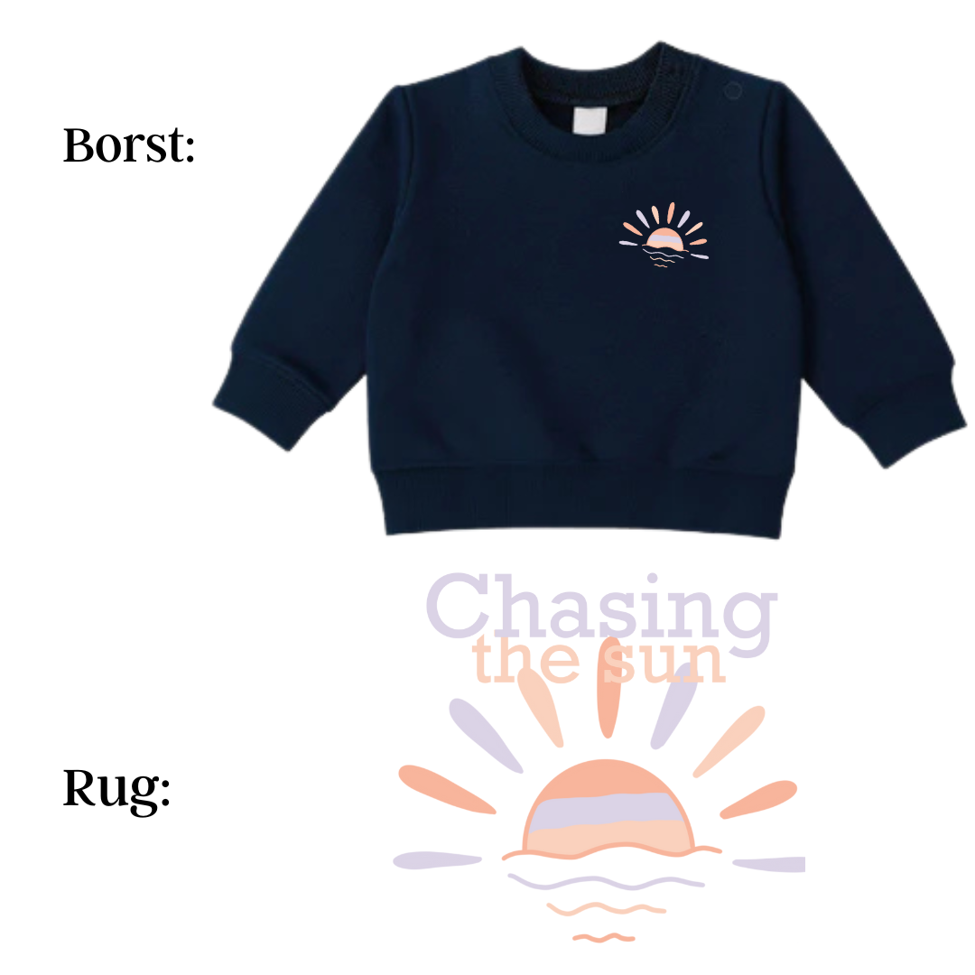Sweaters - maat 56-104 - Navy - (ontwerp naar keuze)