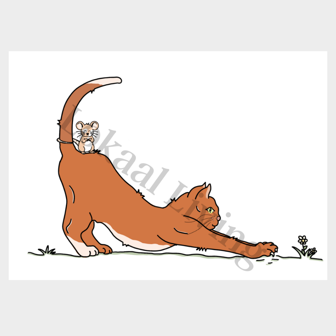 Wenskaart Kat en muis
