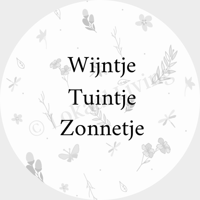 Onderzetter Wijntje, tuintje zonnetje