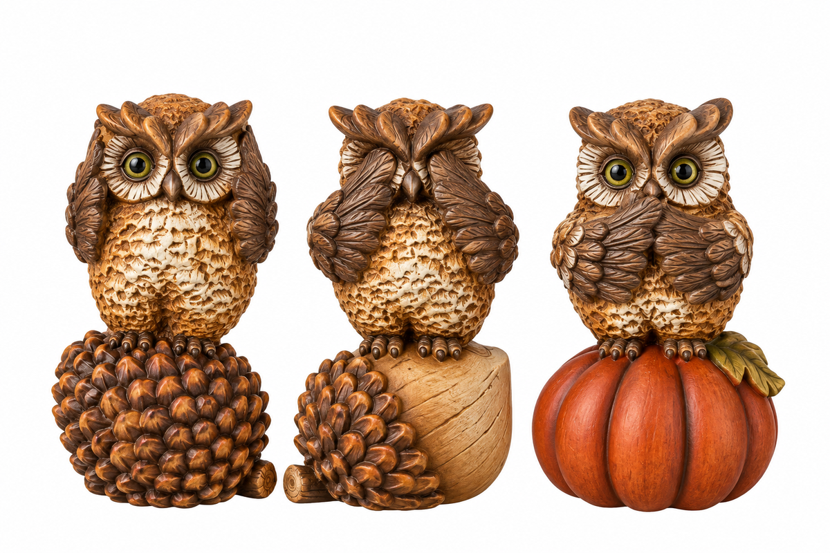Ornament Horen, Zien, Zwijgen Uil