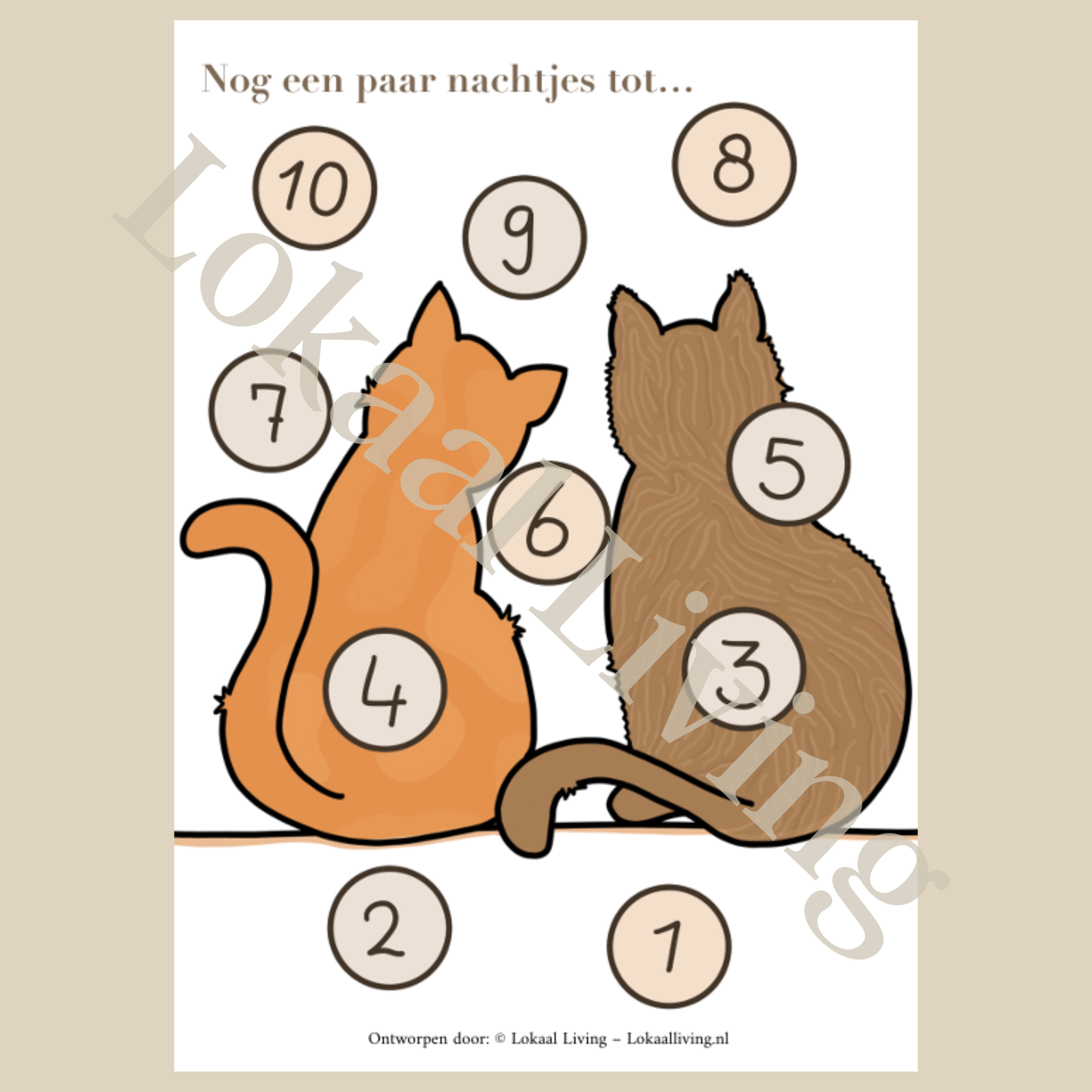 Aftelposter Katten (Printable)