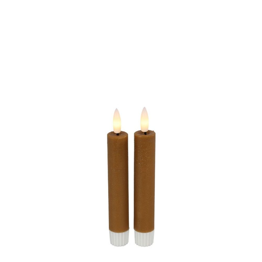 LED Dinerkaarsen rustiek (15 cm)