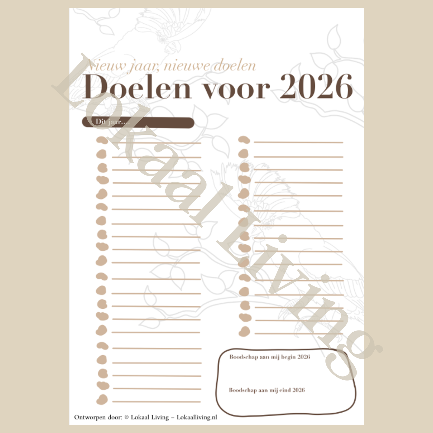 Doelen voor 2026 (Printable)