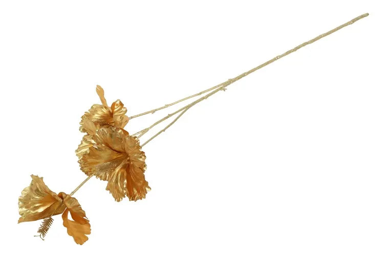 Hibiscus met goud (kunstbloem)
