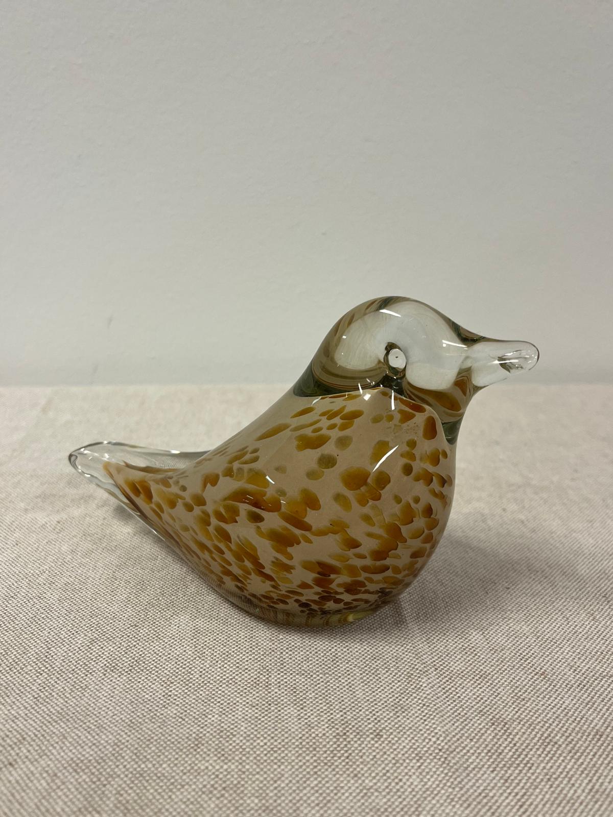 Ornament glas vogel bruin