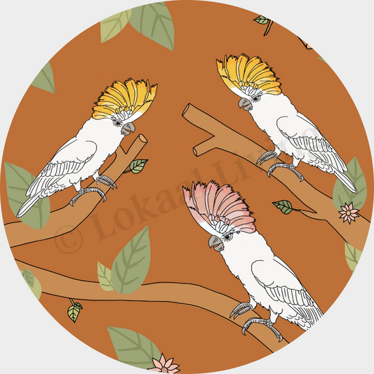 SALE muurcirkel Kaketoe kleur - 3mm dikte