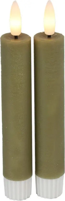 LED Dinerkaarsen rustiek (15 cm)