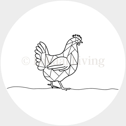 SALE muurcirkel Geometrische kip - 3mm dikte