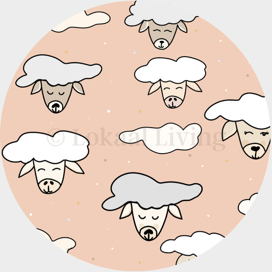 SALE muurcirkel Schapenwolkjes - 3mm dikte