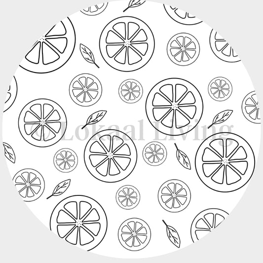 SALE muurcirkel Citroen zwart/wit - 3mm dikte