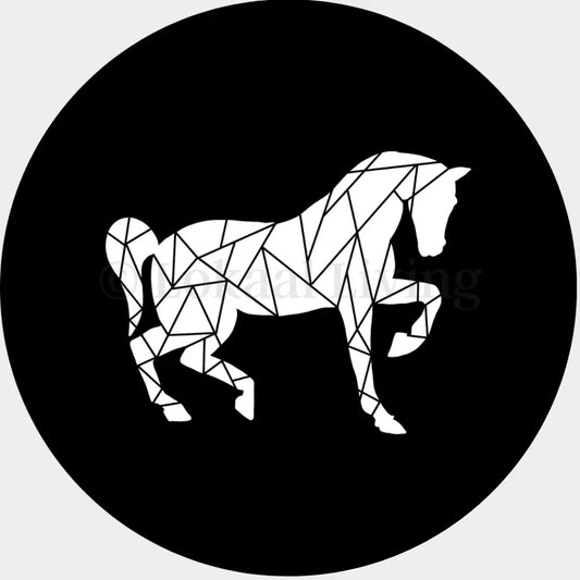 SALE muurcirkel Paard zwart/wit  - 3mm dikte