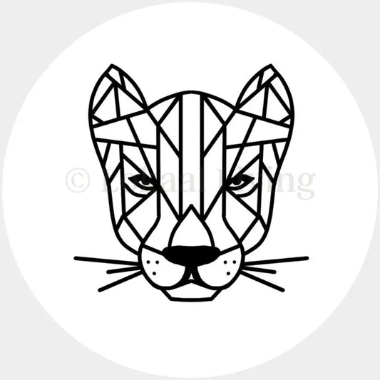 SALE muurcirkel Panter zwart/wit  - 3mm dikte