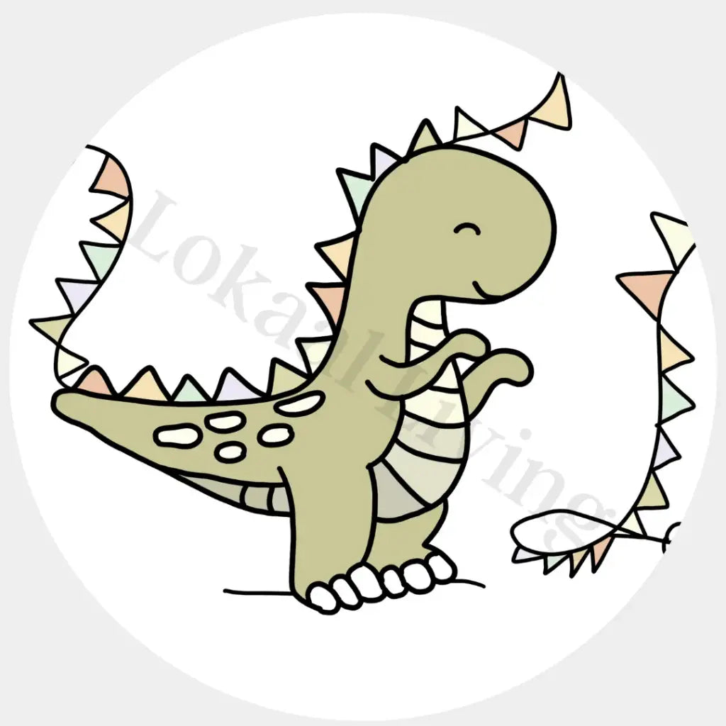 Muurcirkel T-rex feestje