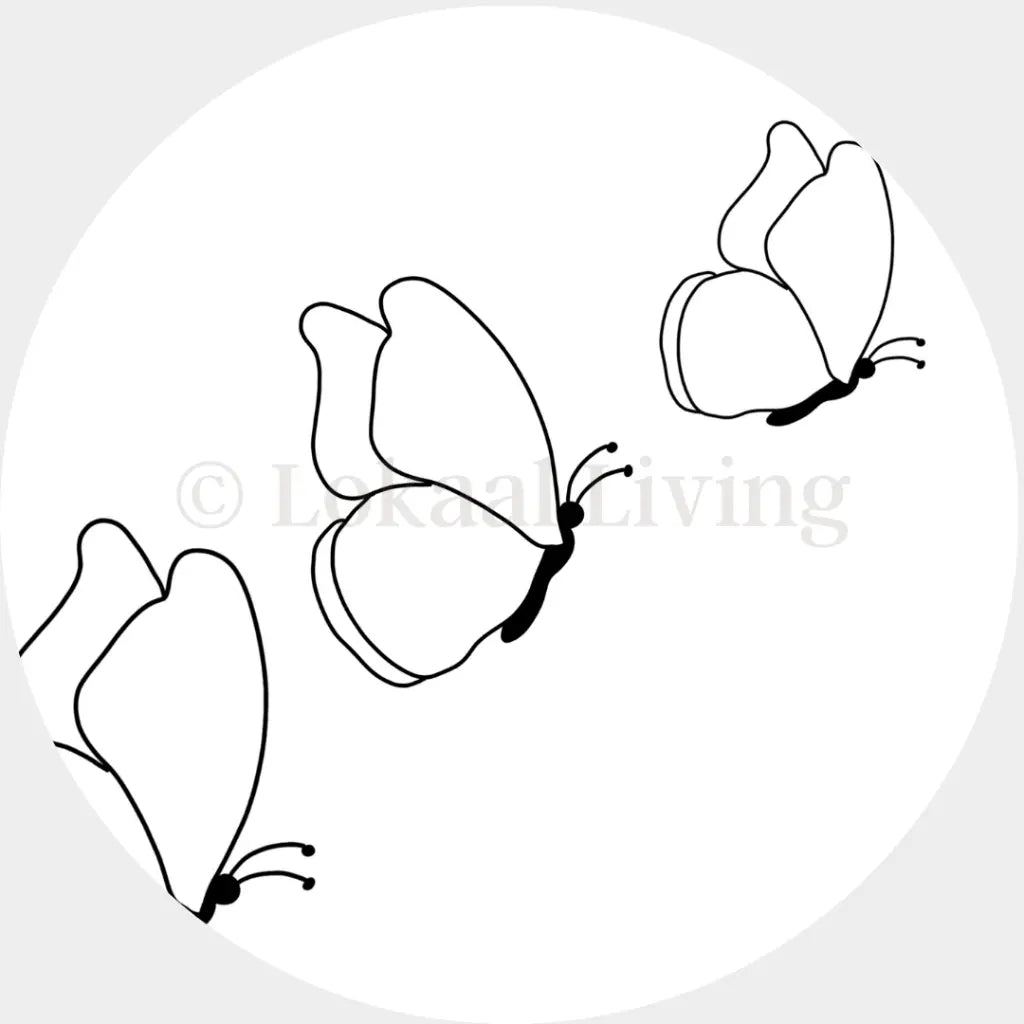 SALE muurcirkel Vlinders - 3mm dikte