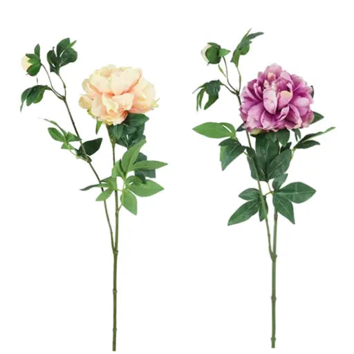 Pioenroos met knop (kunstbloem)