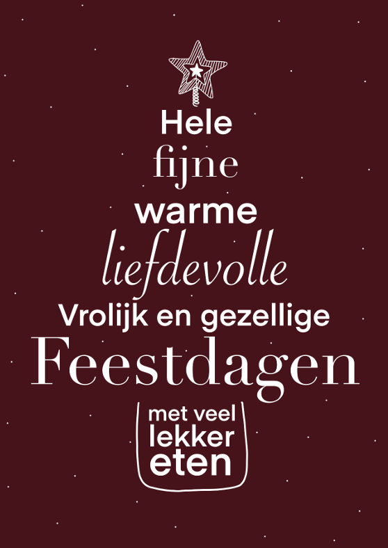 Wenskaart Liefdevolle dagen burgundy (kerstkaart)