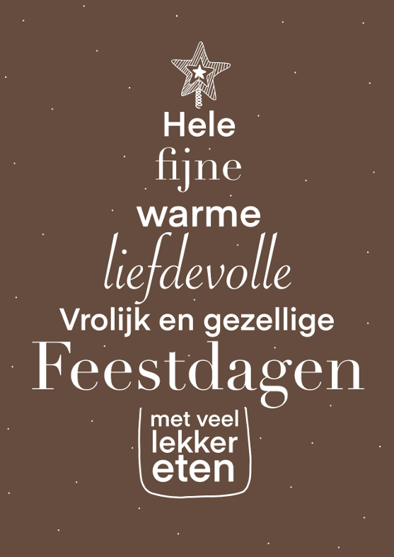 Wenskaart Liefdevolle dagen chocolade (kerstkaart)