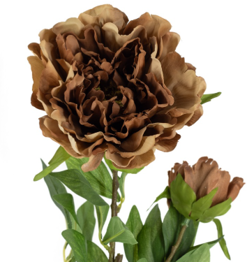 Pioenroos Bruin 95cm (kunstbloem)