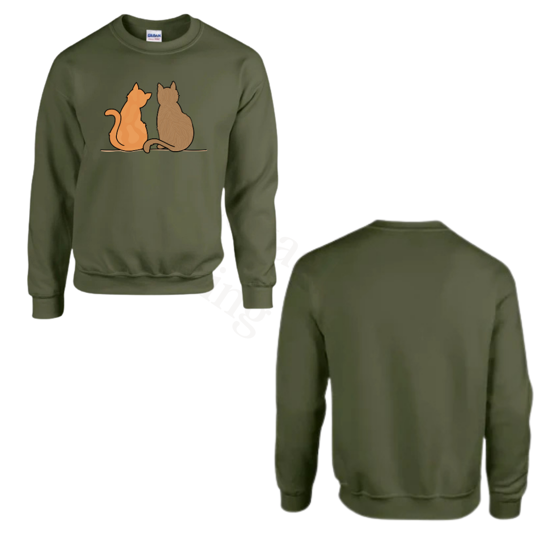 Sweater - Army groen - volwassenen - (ontwerp naar keuze)