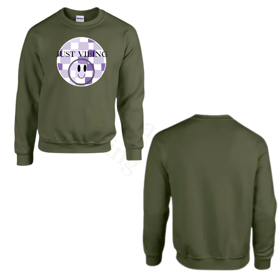 Sweater - Army groen - volwassenen - (ontwerp naar keuze)