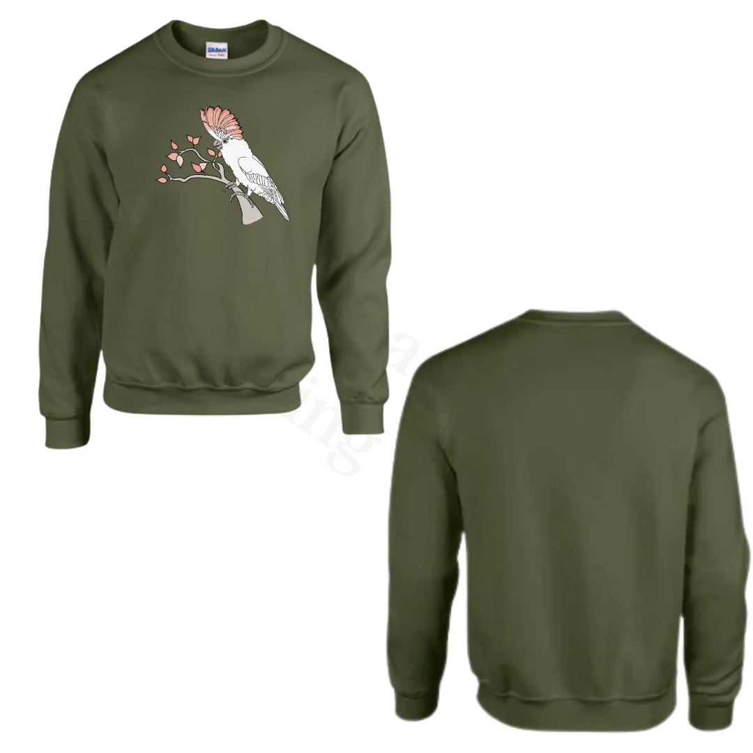 Sweater - Army groen - volwassenen - (ontwerp naar keuze)