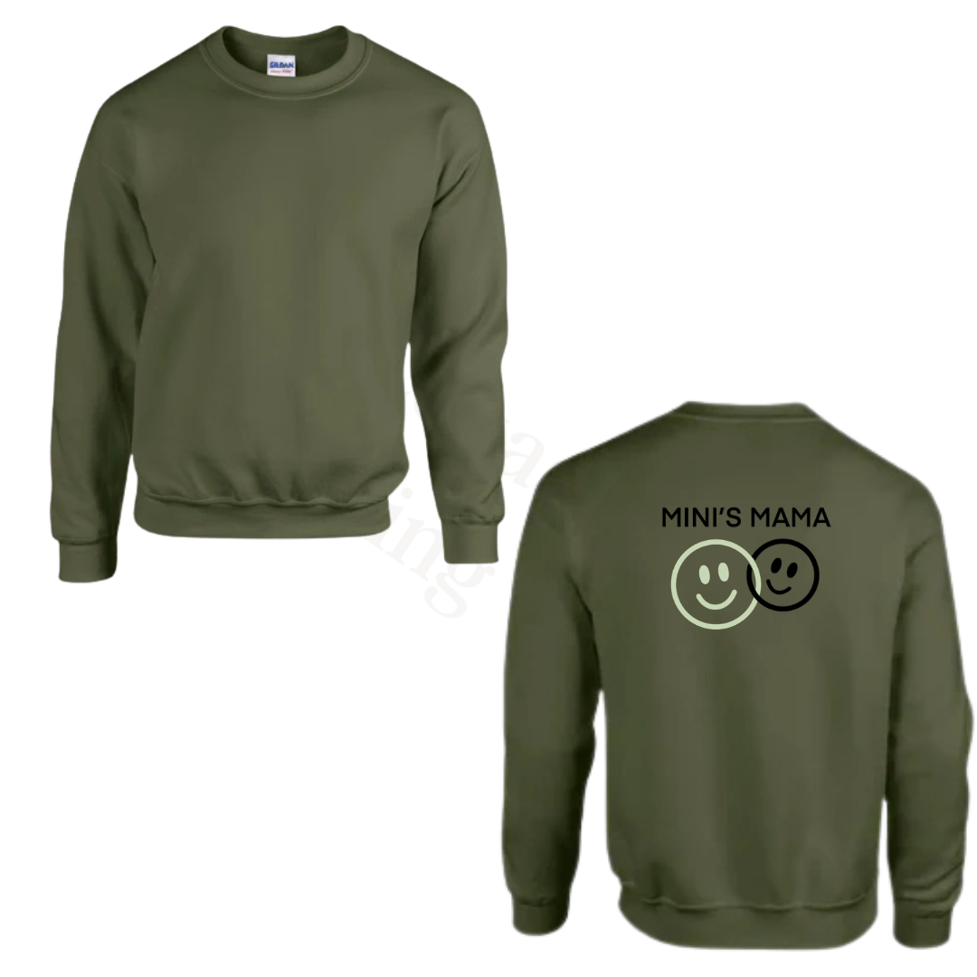 Sweater - Army groen - volwassenen - (ontwerp naar keuze)