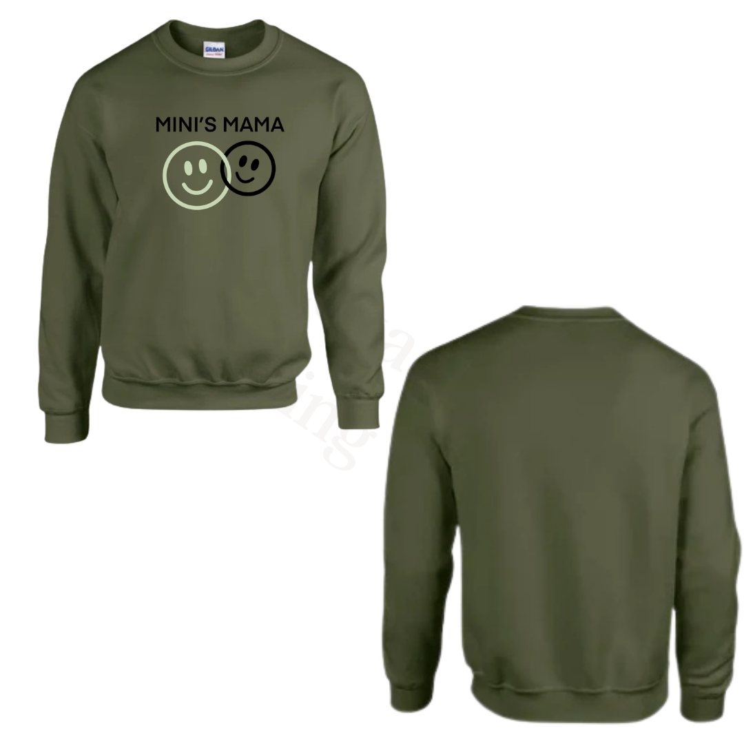 Sweater - Army groen - volwassenen - (ontwerp naar keuze)