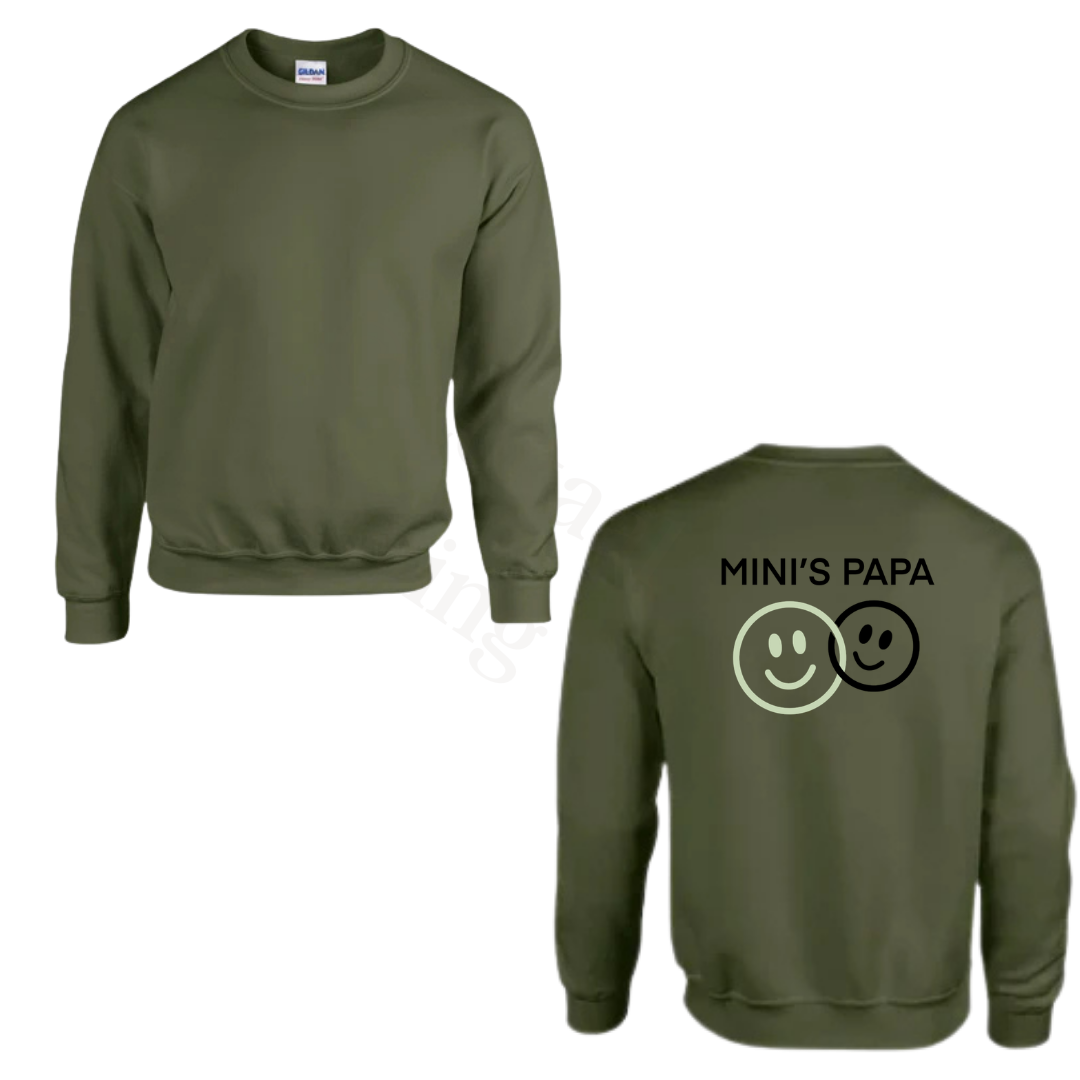 Sweater - Army groen - volwassenen - (ontwerp naar keuze)