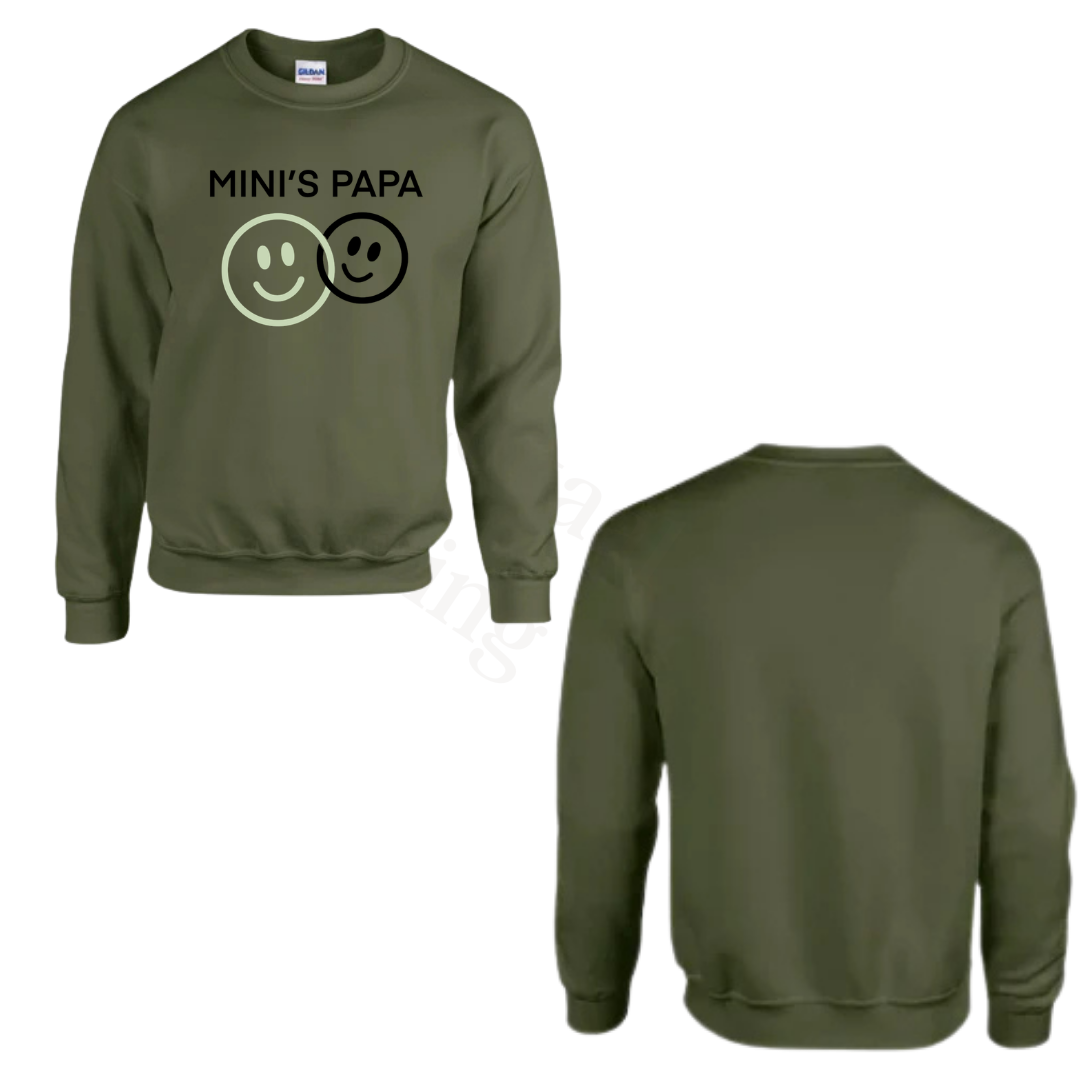 Sweater - Army groen - volwassenen - (ontwerp naar keuze)