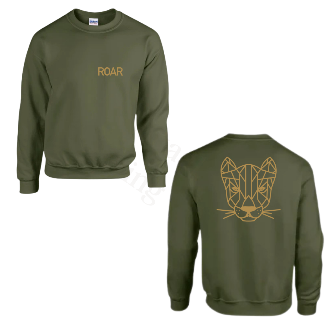 Sweater - Army groen - volwassenen - (ontwerp naar keuze)