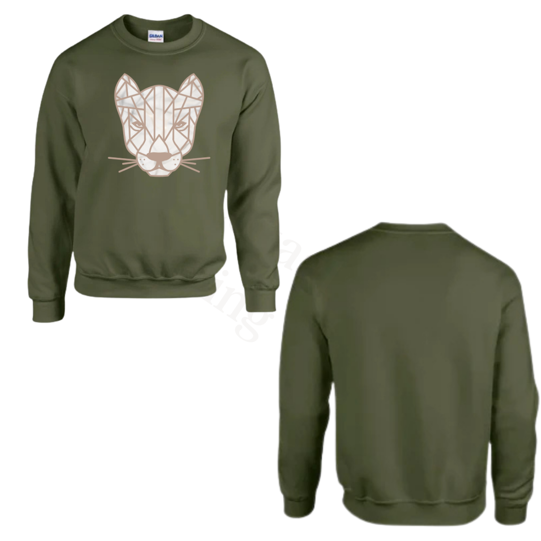 Sweater - Army groen - volwassenen - (ontwerp naar keuze)