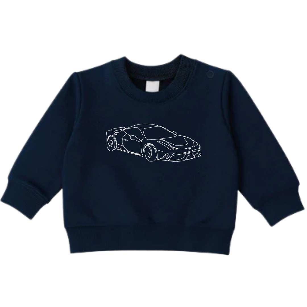 Sweaters - maat 56-104 - Navy - (ontwerp naar keuze)