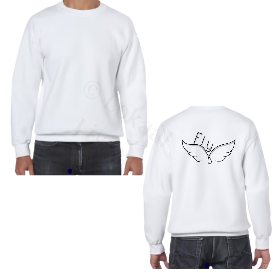 Sweater - Wit - volwassenen - (ontwerp naar keuze)