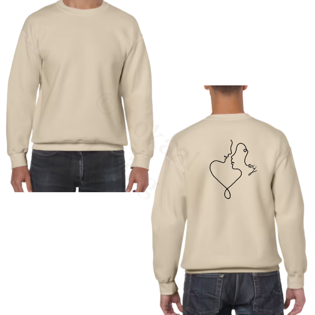 Sweater - zand - volwassenen - (ontwerp naar keuze)