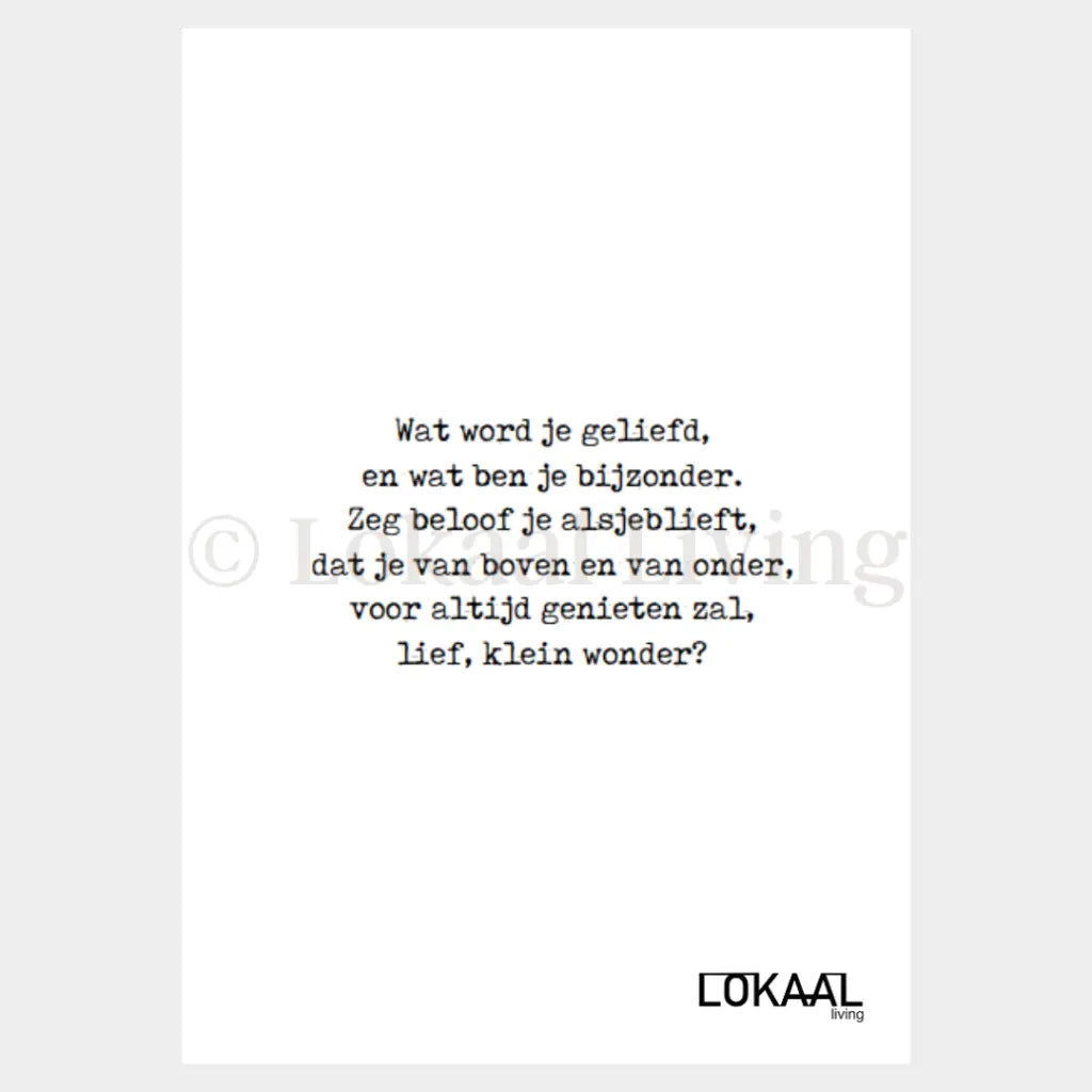 Wenskaart Lief, klein wonder