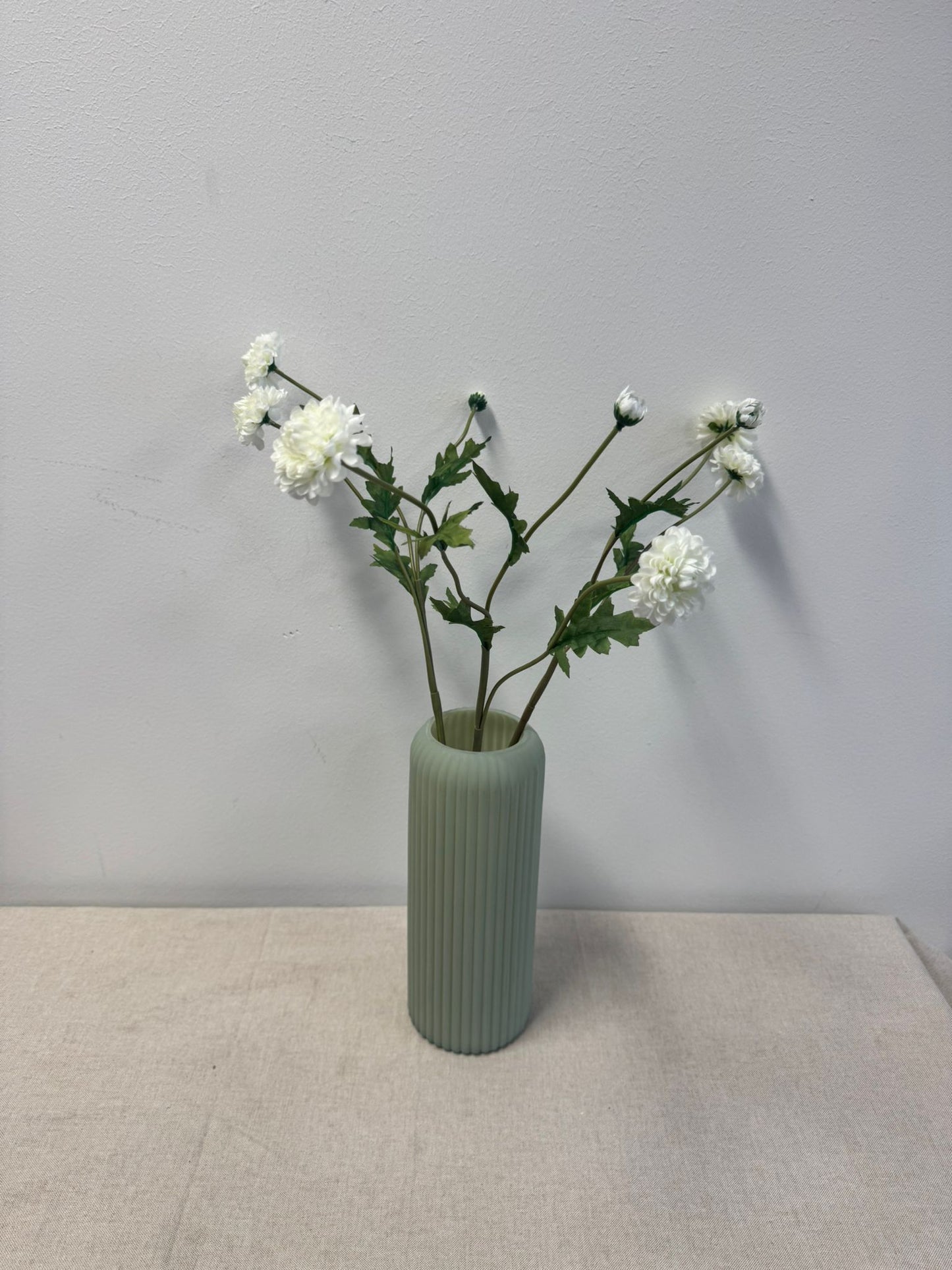 Dahlia tros wit UV (kunstbloem)