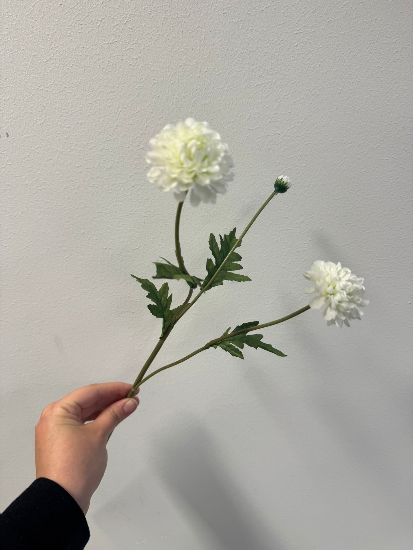 Dahlia tros wit UV (kunstbloem)