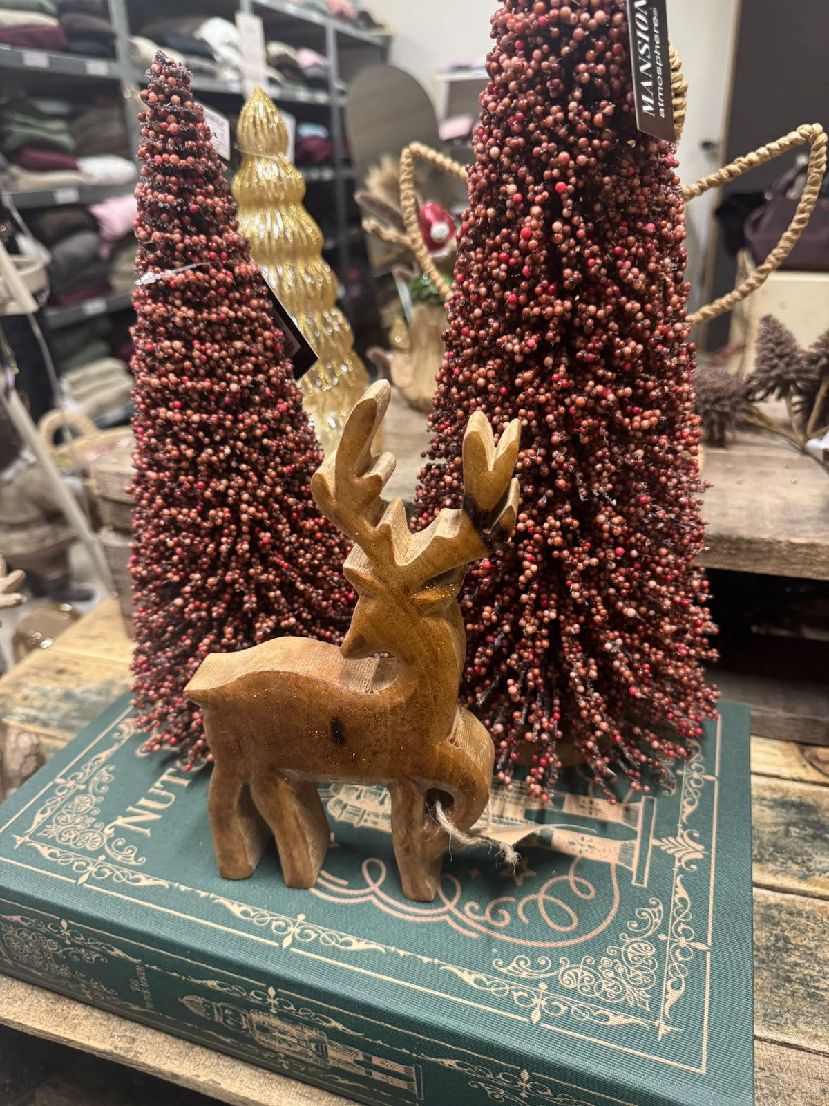 Ornament Hert Hout bruin