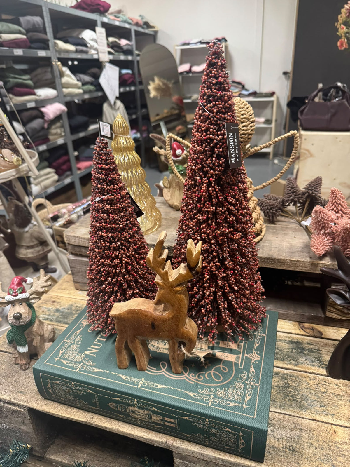 Ornament Hert Hout bruin