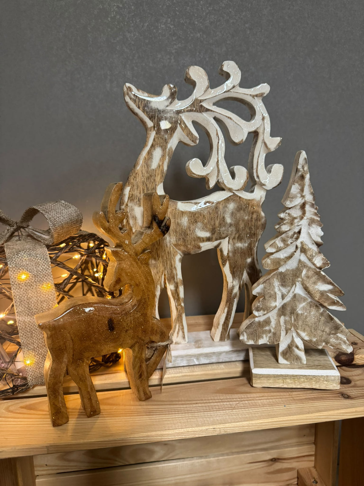 Ornament Hert Hout bruin